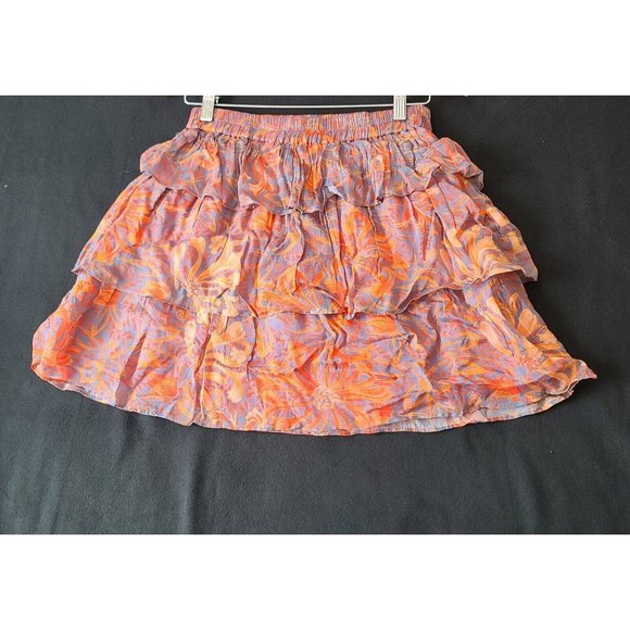 Jens Pirate Booty Garden Party Malia Floral Tiered Mini Skirt Sz S NWOT $189 - Picture 2 of 11